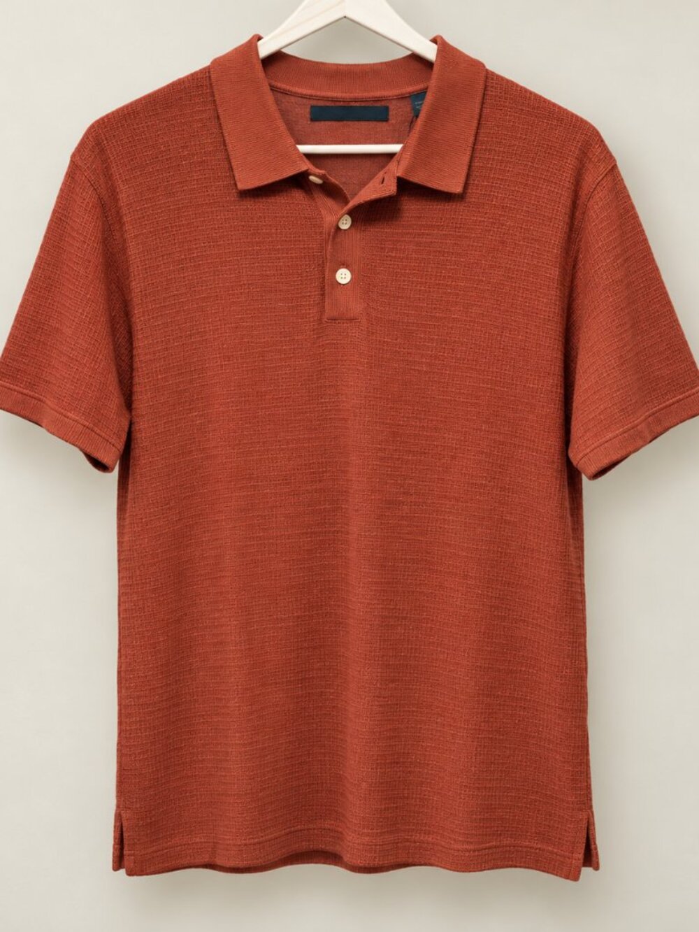 Perry Ellis Rust textured short-sleeve polo Size XL